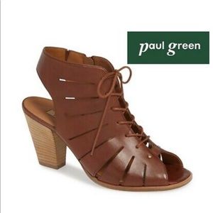 PAUL GREEN COSMO LACE NOUGAT SANDALS (NIB) SIZE 9